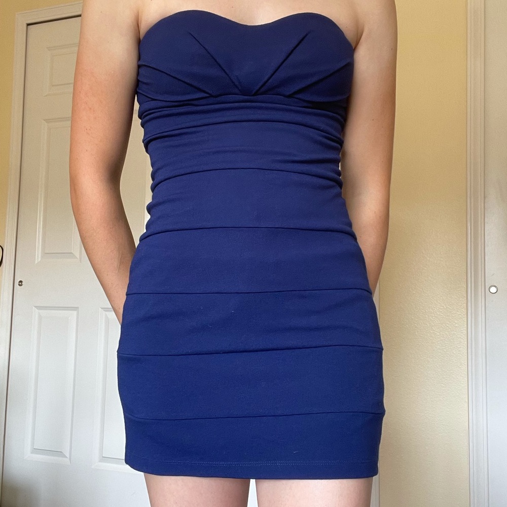 Blue Strapless Dress